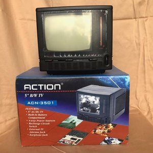 Action 5" Black and White TV - Brand New